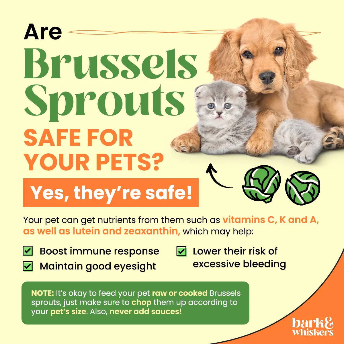 are brussels sprouts safe for pets?